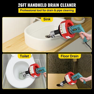 Portable Electric Snake Drain Plumbing Cleaner Auger Unclog Wire Drainer