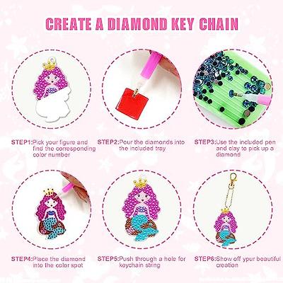 12 Pcs Christmas Diamond Painting Keychains Diamond Art Ornaments Key Chain  DIY Diamond Painting Key Ring Rhinestone Pendant Ornament 