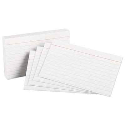 Oxford OXF 41EE 4 x 6 White Ruled Index Card - 100/Pack
