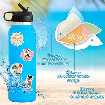 50pcs Cute Water Bottle Stickers for Adults Teens, Vinyl Waterproof Laptop  Stickers, Aesthetic Vsco Stickers Decals for Water Bottles, Computer