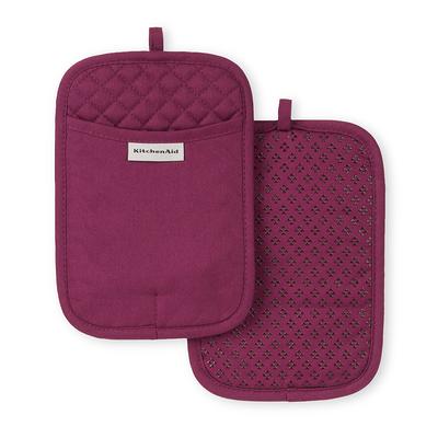 AVACRAFT Red Pot Holders Set,100% Cotton with Non-Slip Heat Resistant