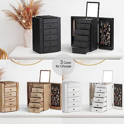 Vlando Large Jewelry Box Storage Organizer with 5 Big Drawers