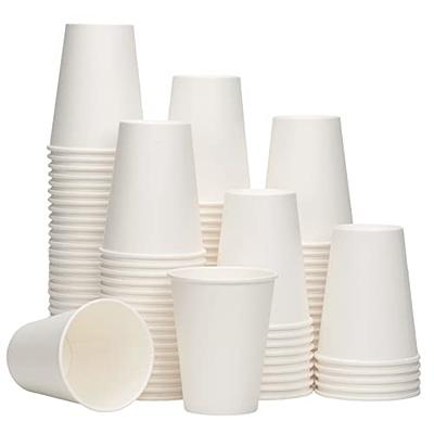 RACETOP Disposable Paper Coffee Cups 12 oz [100 Pack],12 oz White Hot  Coffee Paper Cups, Thickened Paper Style