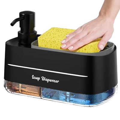 HvOvMvE Silicone Organizer Tray, Soap and Sponge Holder for Kitchen Sink, Bathroom - Storage Tray for Dish Brush, Soap Dispenser, Dishwashing