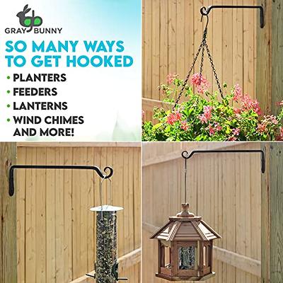 Gray Bunny Outdoor Plant Hanger Hook, 15” Hand Forged Straight Iron Wall  Hooks for Bird Feeders, Lanterns, Wind Chimes, Patio Decor - Black - Yahoo  Shopping