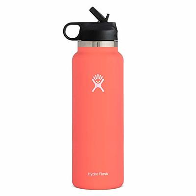 Hydro Flask Water Bottle - Wide Mouth Straw Lid 2.0 - 40 oz Black