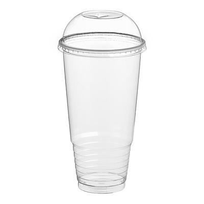 Choice 44 oz. Translucent Cold Cup Flat Lid with Straw Slot - 1000/Case