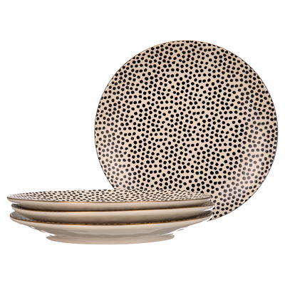 Thyme & Table Dinnerware Black and White Dot Dinner Plates, 4 pack - Yahoo  Shopping