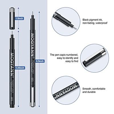 Precision Black Micro-Pen Fineliner Ink Pens, Waterproof Archival