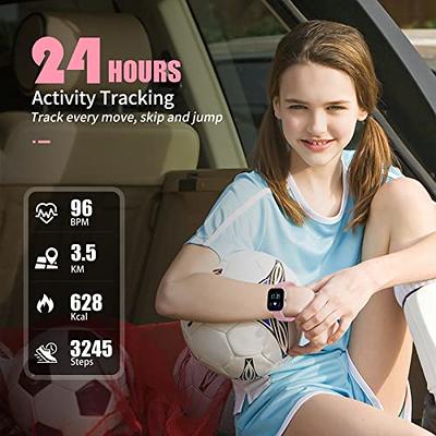 Kids Smart Watch for Girls,IP68 Waterproof Kids Fitness Tracker Watch with  1.5 Inch DIY Face,Heart Rate Sleep Monitor,19 Sport Modes,Calories