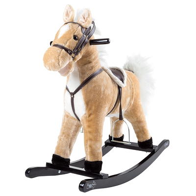 Qaba Kids Ride-on Rocking Horse Toy Llama Style Rocker Soft Plush