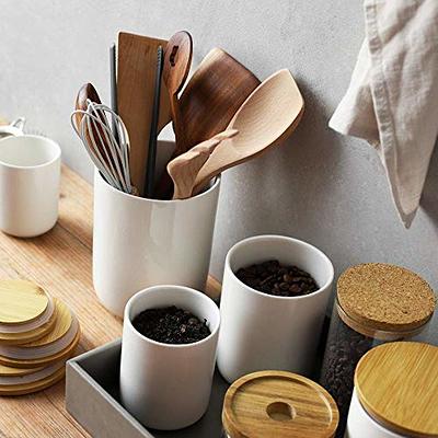 Ceramic Condiment Pots, Seasoning Pot, Ceramic Salt Bowl, Sugar Bowl,  Coffee Sugar Container With Lid And Spoon, For Coffee Bar, Kitchen  Countertop Refrigerator Storage Pot, For Salt, Kitchen Accessory, Kitchen  Decor 