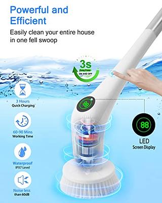  Electric Spin Scrubber, Shower Scrubber for Cleaning Bathroom  Bathtub, 360 Cordless Power Brush (Blue) : Health & Household