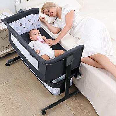 Baby Bassinet Bedside Sleeper for Baby, 4-Sided All Mesh