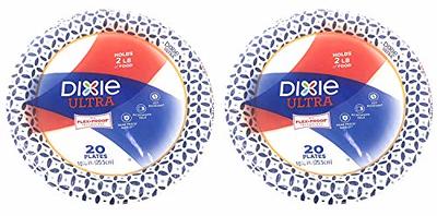 Dixie Ultra Deep Dish Paper Plates, 9 9/16 inch Dinner Size Printed  Disposable Plates, 40 Count (1 Pack of 40 Plates)