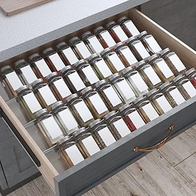 SWOMMOLY Spice Rack Organizer with 36 Empty Square Spice Jars, 396 Spice  Labels with Chalk Marker and Funnel Complete Set, for Countertop, Cabinet  or