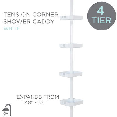 Bath Bliss 4 Tier Tensions Corner Shower Caddy, Shelves, Gold