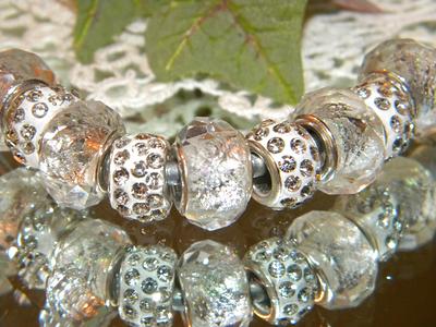 4pc Antique Silver Rondelle Large Hole Beads