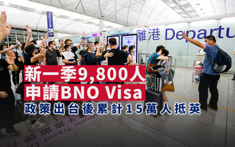 新一季9800人申請 BNO Visa 共15萬人已抵英