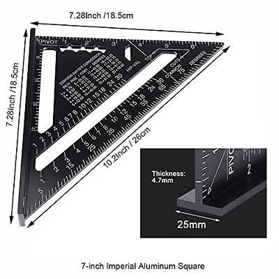 ASNOMY 7 Inch & 12 Inch Imperial Triangle Ruler, Blue Triangle Ruler Rafter  Square Protractor, High Precision Aluminum Alloy Triangle Ruler,Layout  Measuring Tool for Engineer Carpenter - Yahoo Shopping