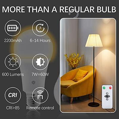 USB C Rechargeable Light Bulb with Remote Control, 7W Battery Powered Light  Bulb