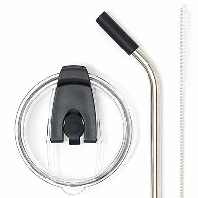 Spill Proof Tumbler Lid with Angled Stainless Steel Straw + Silicone Straw  Tip + Straw Cleaning Brush for Yeti Rambler or Ozark Trail Tumblers (20oz,  Black) - Yahoo Shopping