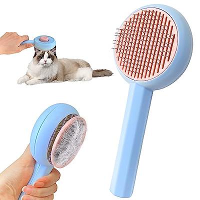 Cat Brush Dog Brush with Release Button,Self Cleaning Cat Brush for  Shedding Long or Short