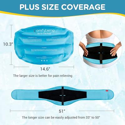 Comfytemp Large Ice Pack for Back Pain Relief, Reusable Gel Back Ice Pack  Wrap for Lower Back Pain, Sciatica Pain Relief, Cold Compress for Lumbar