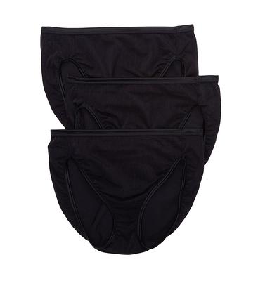 Vanity Fair Women's Illumination Hi Cut Brief Panty - 3 Pack in Black  (13307), Size 8