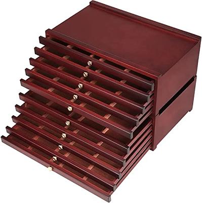 US Art Supply Grand Solana 3-Drawer Adjustable Wooden Storage Box with Fold Down Easel