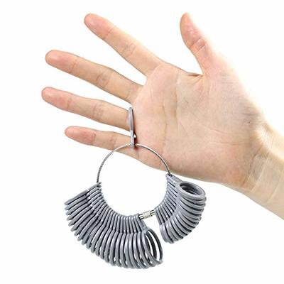 Metal Ring Sizer Measuring Tool Ring Sizer Measuring Tool Set, Ring Gauges  with Finger Sizer Mandrel Ring Sizer Tools for Jewelry Sizing Measuring 