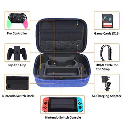  Switch OLED Carrying Case Compatible with Nintendo Switch & Switch  OLED, Portable Switch Travel Carry Case Fit for Joy-Con and Adapter, Hard  Shell Protective Switch Pouch Case with 20 Games, Red 