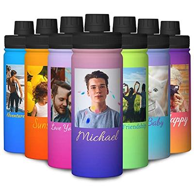 Caisuedawn Personalized Kids Water Bottle with Text, 18oz/32oz