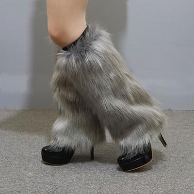 BWGHBH Women's Furry Leg Warmers Faux Fur Girl's Boot Covers