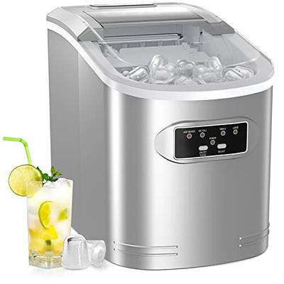 Silonn Ice Makers Countertop, 9 Bullet Ice Cubes Ready in 6 Minutes, 26lbs  in 24Hrs Portable Ice Maker Machine Self-Cleaning, 2 Sizes of Bullet-Shaped
