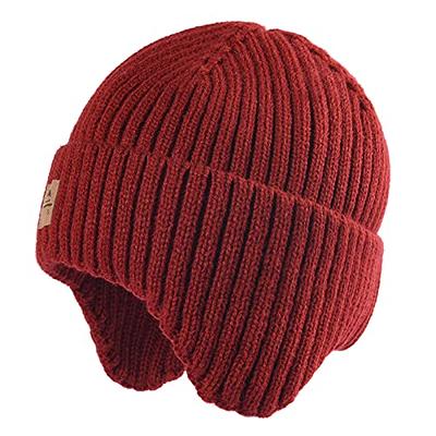 Baby Boys Girls Knitted Hat Cute Double Fur Pompom Cap Warm Winter Beanies  Hats