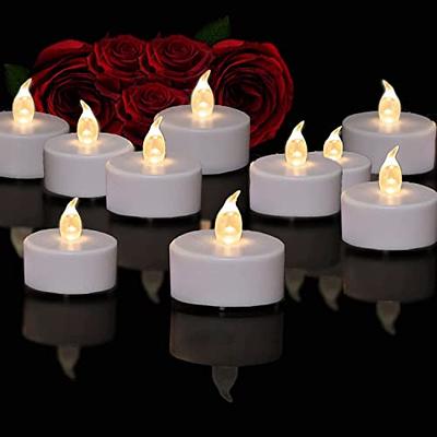 Flameless LED Tea Lights Canadles: 100 Pack Battery Tea Lights, Realistic  and Flickering Tealights, Flameless Votive Candles Operated Warm Yellow