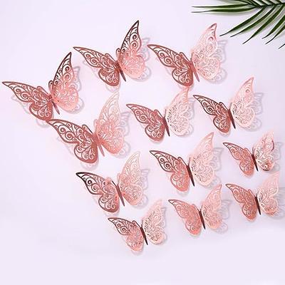 CIWEI 48Pcs Butterfly Stickers 3D Wall Decals - 3 Sizes Removable Art Decor  Party Cake Decorations Wedding