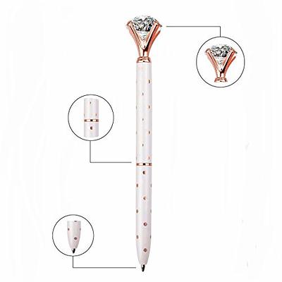 7pcs Rose Gold Ballpoint Pen, Crystal Metal Rose Gold Pens Black Ink Fine  Point Tip Diamond Pens Rose Gold Glitter Ballpoint Pens for Wedding Home