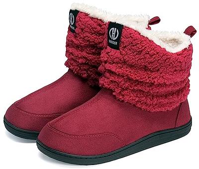 Snapklik.com : Slipper Boots For Women Men Booties Slippers Plush Fleece  Winter Indoor Outdoor Slippers Memory Foam Fur Lined House Shoes For Ladies  Male Grey 38 39