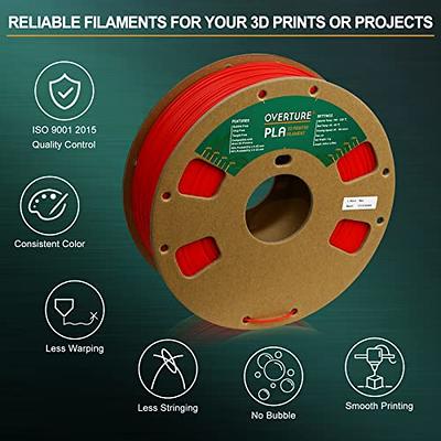 OVERTURE PLA Filament 1.75mm PLA 3D Printer Filament, 1kg Cardboard Spool  (2.2lbs), Dimensional Accuracy +/- 0.03mm, Fit Most FDM Printer