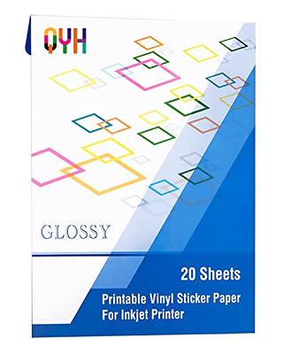 Koala Glossy Sticker Paper for Inkjet & Laser Printer, Printable Photo Sticker Paper, 200 Sheets 8.5x11 in Self-Adhesive Photo Paper for Scrapbooking
