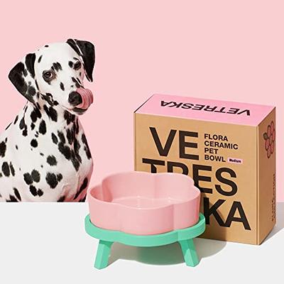 VETRESKA Elevated Dog Bowl Raised Ceramic Cat Dog Bowls Large Breed,No Slip  Dog Food/Water Bowl Dog Feeding Station Dishes for Medium Large Dogs with