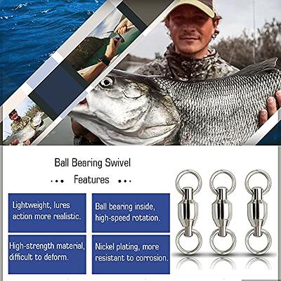 Atibin High Strength Fishing Swivels Tackle Stainless Connector Fishing  Snaps Swivel Steel Lock Snap Swivels Saltwater Line Lure Connector