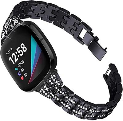 Bling Diamond Bracelet Stainless Steel Band Watch Strap For Fitbit luxe/luxe