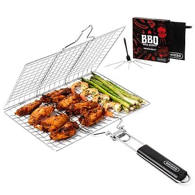 SHIZZO Shallow Grill Basket Set, Grilling Accessories Barbecue BBQ