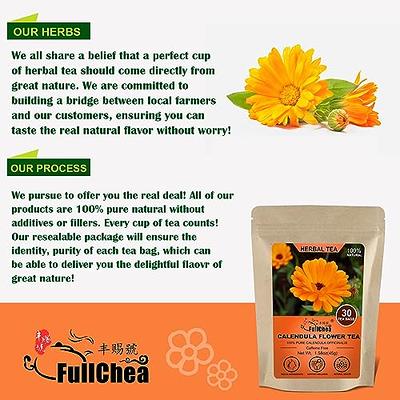 FullChea - Dried Calendula Flowers Tea, 30 Teabags, 1.5g/bag - Premium  Calendula Tea For Skin Health & Support Wellness - Non-GMO - Caffeine-free  - Natural Calendula Herbs - Yahoo Shopping