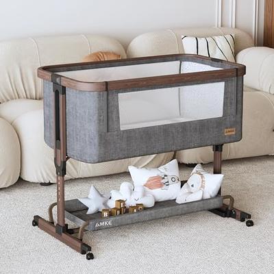 AMKE 3 in 1 Baby Bassinets,All-mesh Bedside Sleeper ,Baby Cradle