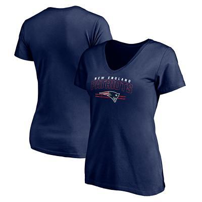 Women's Fanatics Branded Navy Atlanta Braves Official Logo V-Neck Long Sleeve T-Shirt