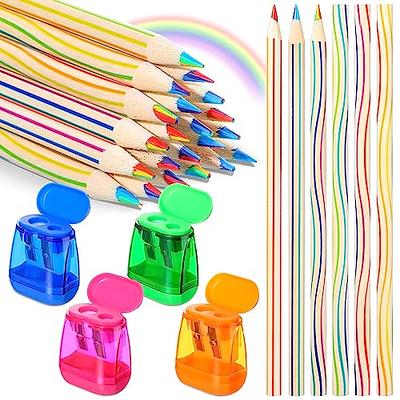 nsxsu Rainbow Colored Pencils for Kids, 7 in 1 Color Pencil, Rainbow Pencil  for Kids, Multi Colored Pencil, Fun Pencils, Pre-sharpened(20 Pcs)